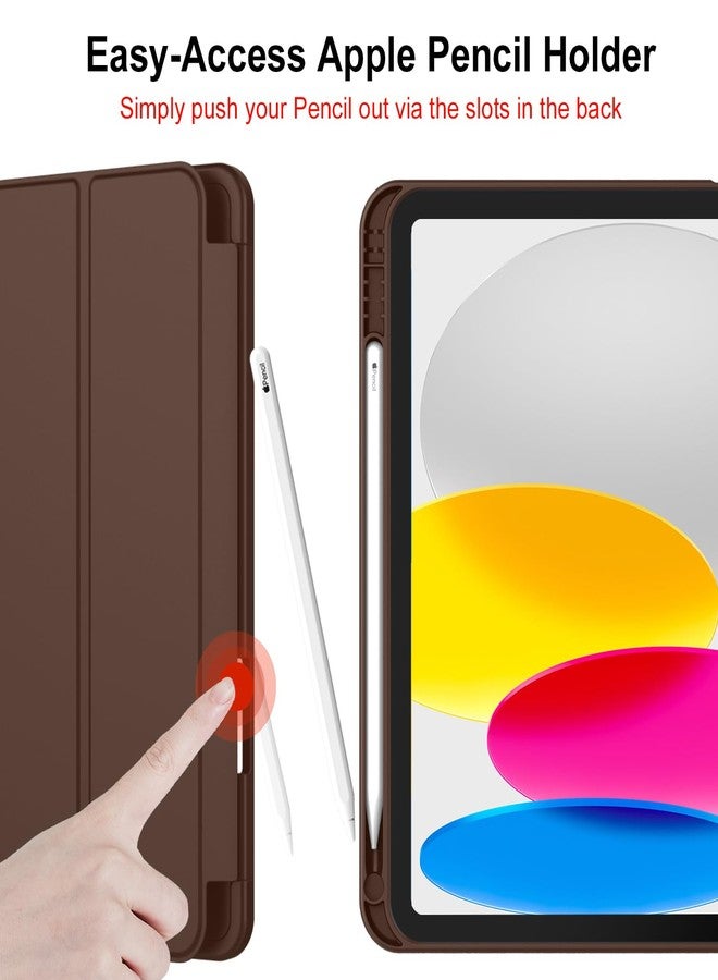 iMieet جراب iMieet لجهاز iPad (A16) من الجيل الحادي عشر/الجيل العاشر [11 بوصة 2025/10.9 بوصة 2022] مع حامل قلم، غطاء ذكي ثلاثي الطي مع ظهر TPU ناعم، خاصية التشغيل/الإيقاف التلقائي (لون الشوكولاتة) - Image 5