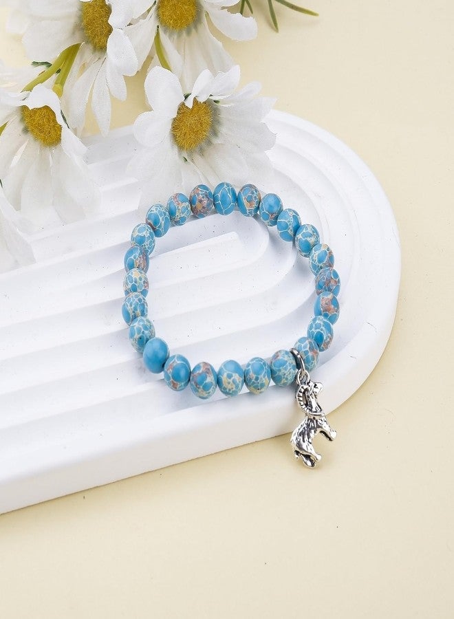 بارتنر هدايا عيد ميلاد ملهمة للنساء من علامة بارتنر، أساور خرز من الأحجار الطبيعية للنساء، مجوهرات خرز من العقيق مع بطاقة رسالة ذات معنى لمحبي الماعز، تأتي في عبوة (A2). - Image 4