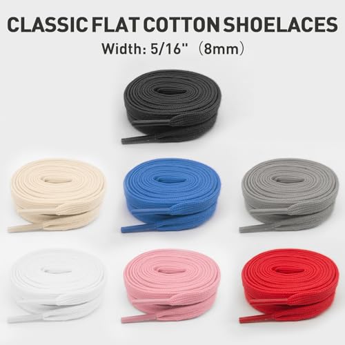 UamGlsob Cotton Shoe Laces for Golden Goose Sneakers, 100% Cotton Flat Athletic Shoelaces Replacement Strings for GG Shoes (Grey, 39"/100cm) - Image 4