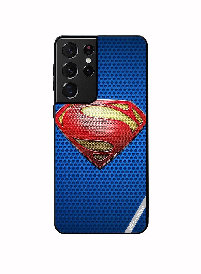 VR CREATIVE Protective Case Cover For Samsung Galaxy S21 Ultra 5G Superman Logo Design Multicolour - Image 1