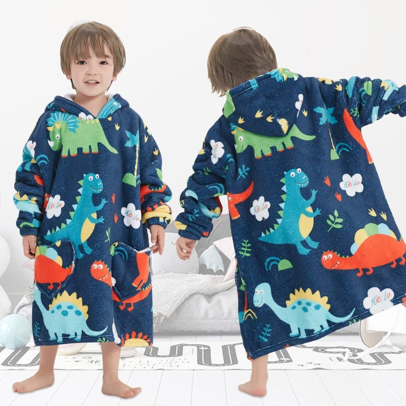 Fiosnow Glow in the Dark Dinosaur Blanket Hoodies for Kids Toddler 2-6YR Oversize Wearable Blanket Hoodies for Boys Girls - Image 5