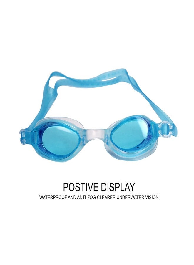 AASA Swim Learning/Protection Durable Flexible Silicone Swimming Accessories for Kids (Swimming Goggles, Blue) - Image 2