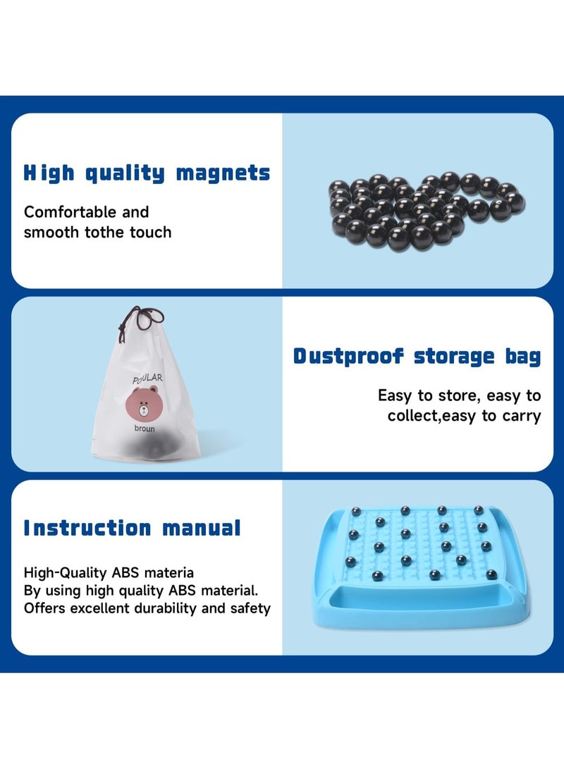 Magnetic Chess Game,Magnetic Chess Fun Family Games for Kids and Adults,Magnet Chess Game with 40Pcs Magnetic Stones,Table Top Magnetic Board Game,2-4 Players  - Image 2