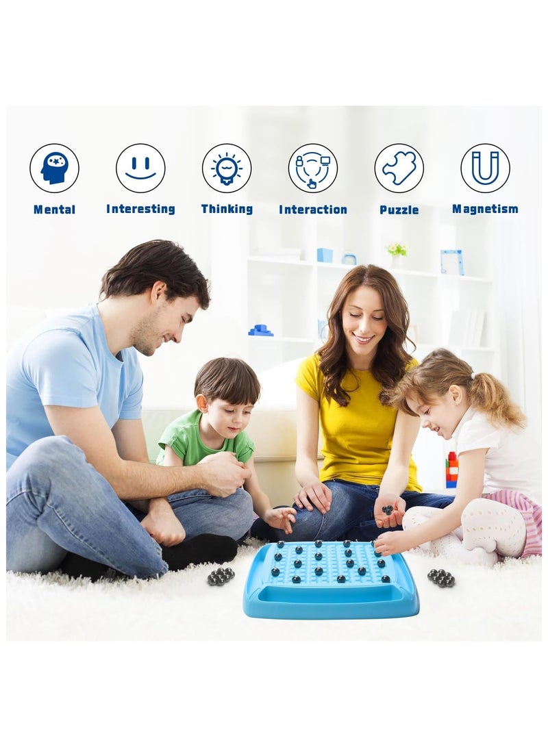 Magnetic Chess Game,Magnetic Chess Fun Family Games for Kids and Adults,Magnet Chess Game with 40Pcs Magnetic Stones,Table Top Magnetic Board Game,2-4 Players  - Image 4