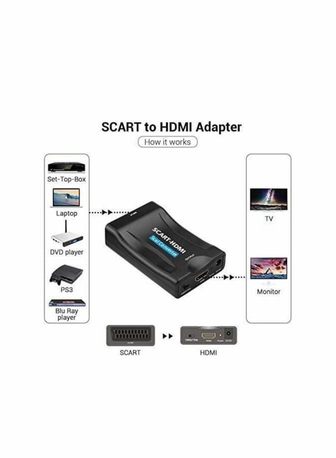 Captaintech Scart to HDMI Converter Adapter Video Audio Converter - Image 2