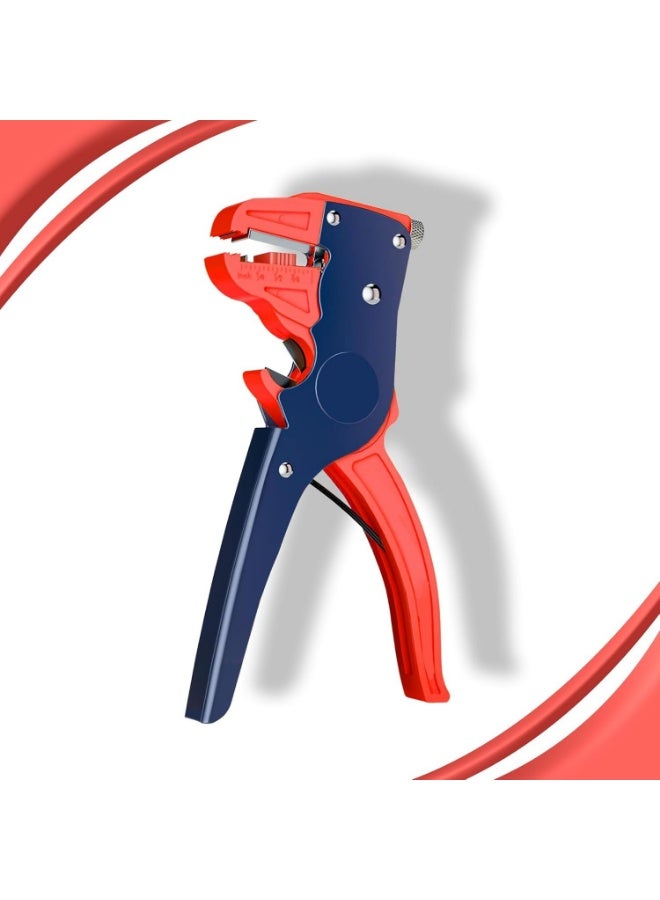 LOKIPA 17.8cm (7-inch) Automatic Wire Stripper Pliers, Multifunctional Electrician Tool with Crimping & Cutting, Adjustable 0.8-2.6mm Stripping Diameter, Ergonomic Handle with Spring Loaded Action for DIY & Professional Use (Red/Blue) - Image 1