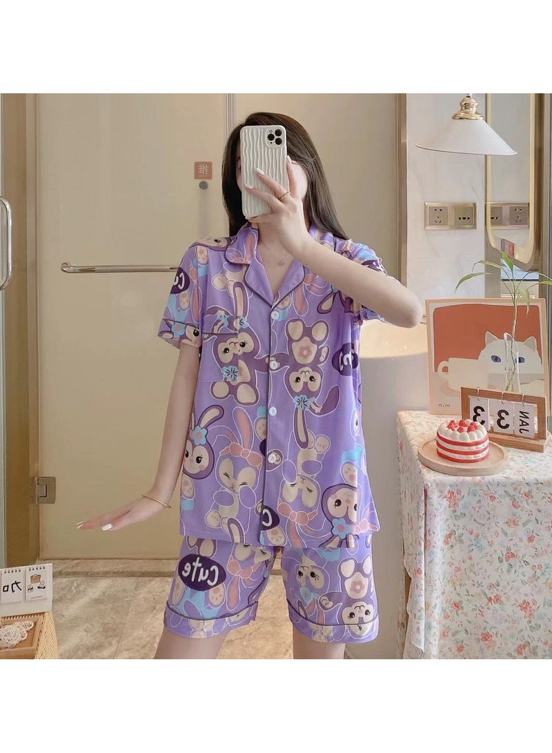 DubaiGallery Women's Pack Of 2 Top And Bottom Pyjama Set