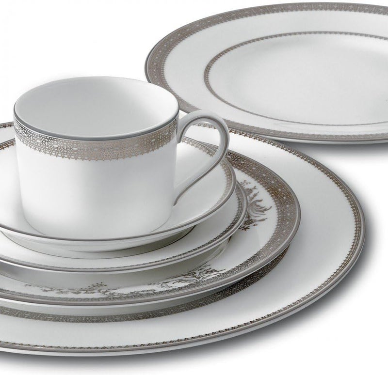 Wedgwood Vera Wang for Wedgwood Wang Vera Lace Platinum Covered Sugar 48 White  - Image 2