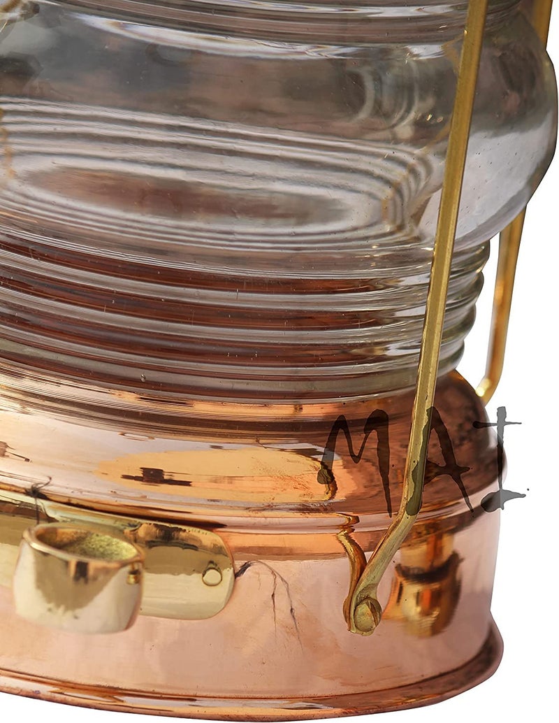Mai Brass & Copper Anchor Oil Lamp Leeds Burton Nautical Maritime 14" Ship Lanterns. - Image 4