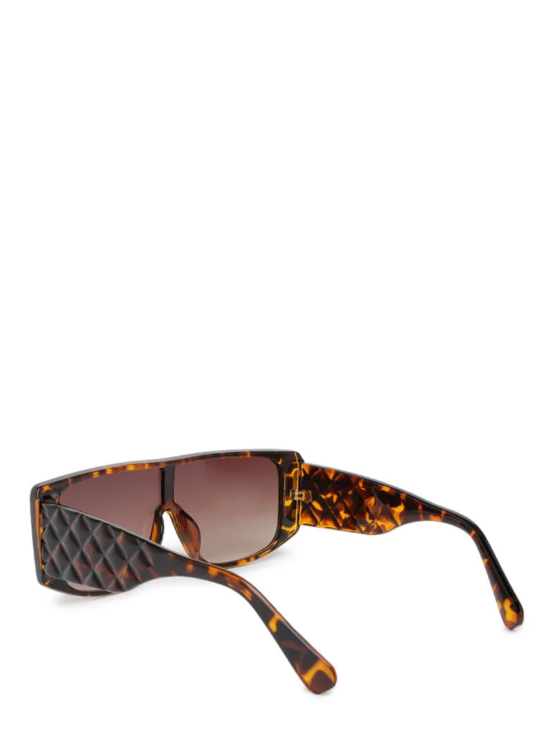 London Rag Cushion Textured Oversized Sunglasses in Brown