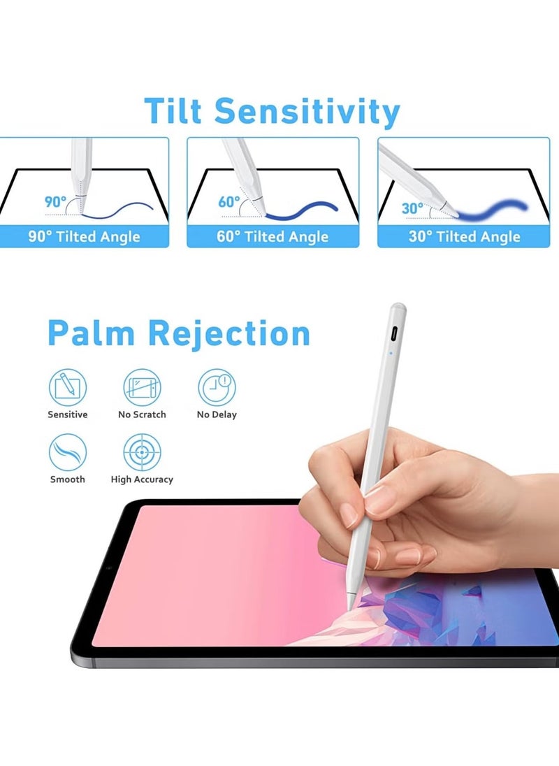 JAJEEK Stylus Pen for iPad – Active Pencil with 10 Mins Charge, Palm Rejection, Tilt Sensor, Magnetic Pen Compatible with 2018-2022 iPad Pro 11"/12.9", iPad 10/9/8/7/6, iPad Mini 5/6, iPad Air 3/4/5  - Image 4
