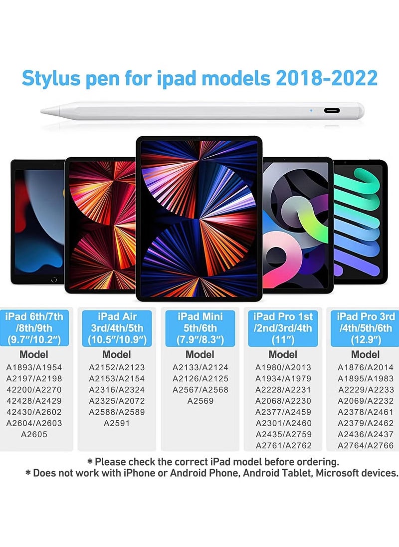 JAJEEK Stylus Pen for iPad – Active Pencil with 10 Mins Charge, Palm Rejection, Tilt Sensor, Magnetic Pen Compatible with 2018-2022 iPad Pro 11"/12.9", iPad 10/9/8/7/6, iPad Mini 5/6, iPad Air 3/4/5  - Image 3