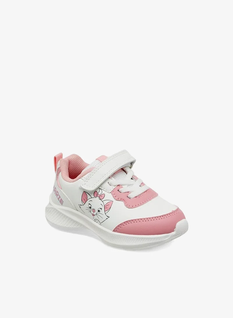 Disney Girls Marie Print Sneakers with Hook and Loop Closure