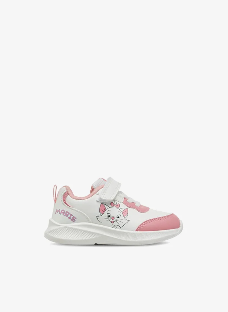 Disney Girls Marie Print Sneakers with Hook and Loop Closure