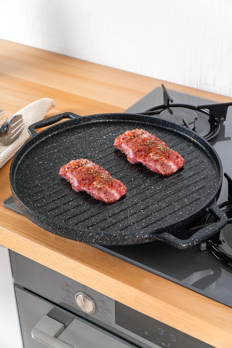 Acar Diamante Cast Iron Double Sided Grill - Pancake Pan - 34 cm