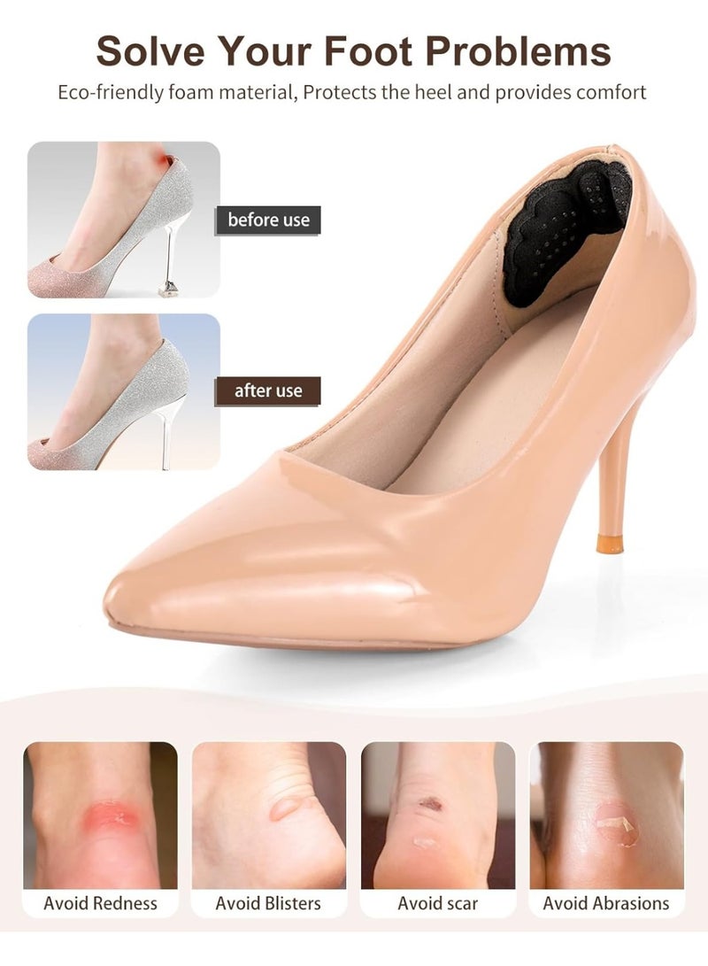 6 Pairs Heel Pads for Shoes, Heel Grips for Men and Women, Heel Cushions Shoe Filler for Heel Pain Relief, Blisters (Black) - Image 2