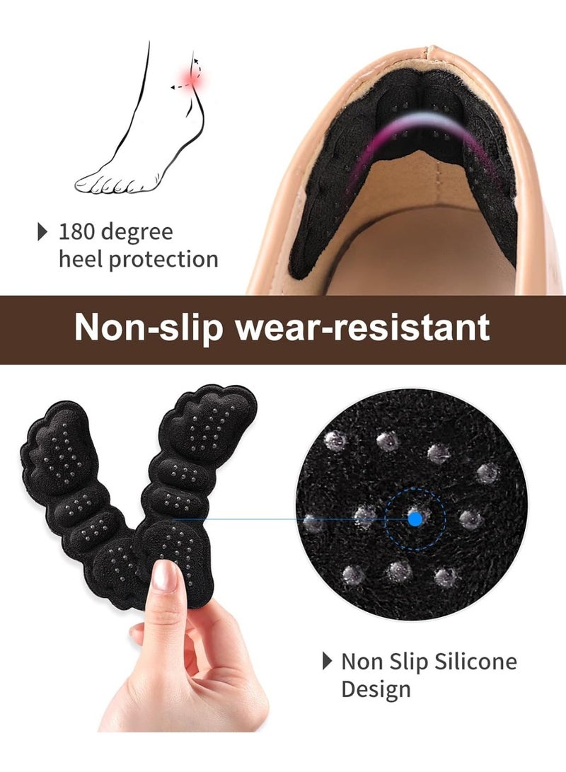 6 Pairs Heel Pads for Shoes, Heel Grips for Men and Women, Heel Cushions Shoe Filler for Heel Pain Relief, Blisters (Black) - Image 4