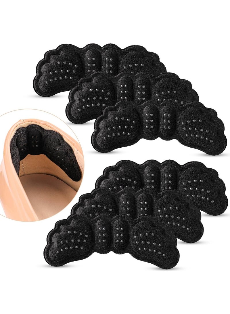 6 Pairs Heel Pads for Shoes, Heel Grips for Men and Women, Heel Cushions Shoe Filler for Heel Pain Relief, Blisters (Black) - Image 1