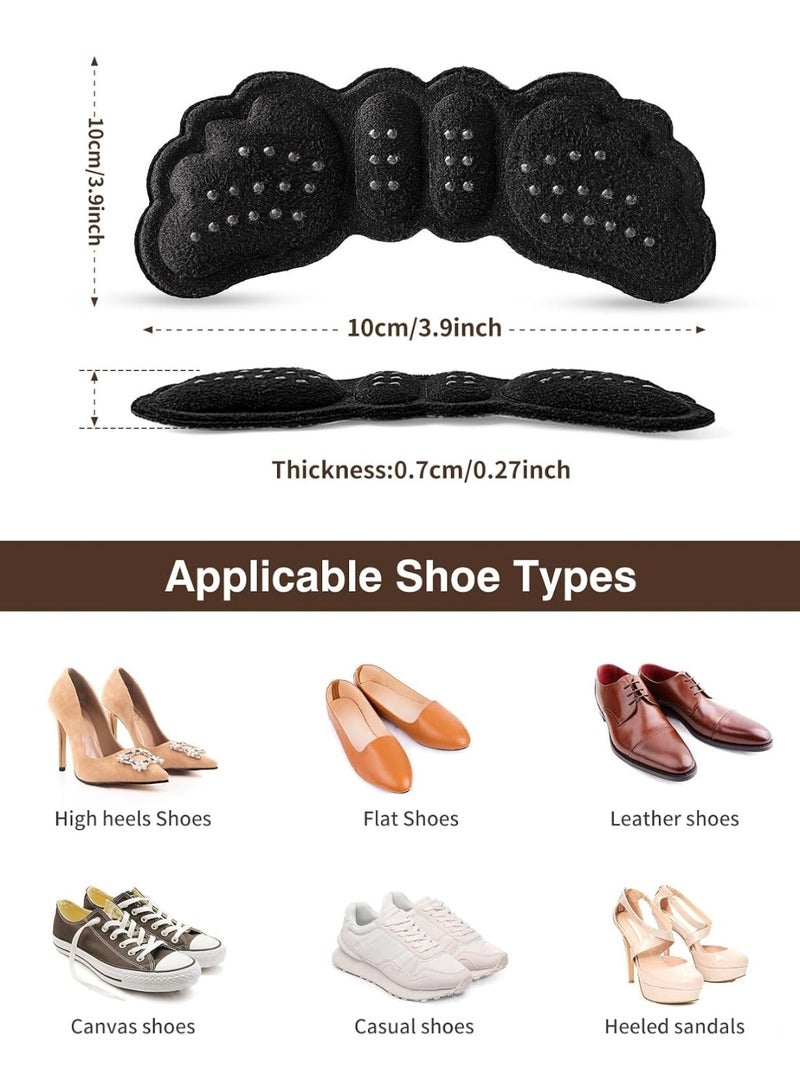6 Pairs Heel Pads for Shoes, Heel Grips for Men and Women, Heel Cushions Shoe Filler for Heel Pain Relief, Blisters (Black) - Image 5