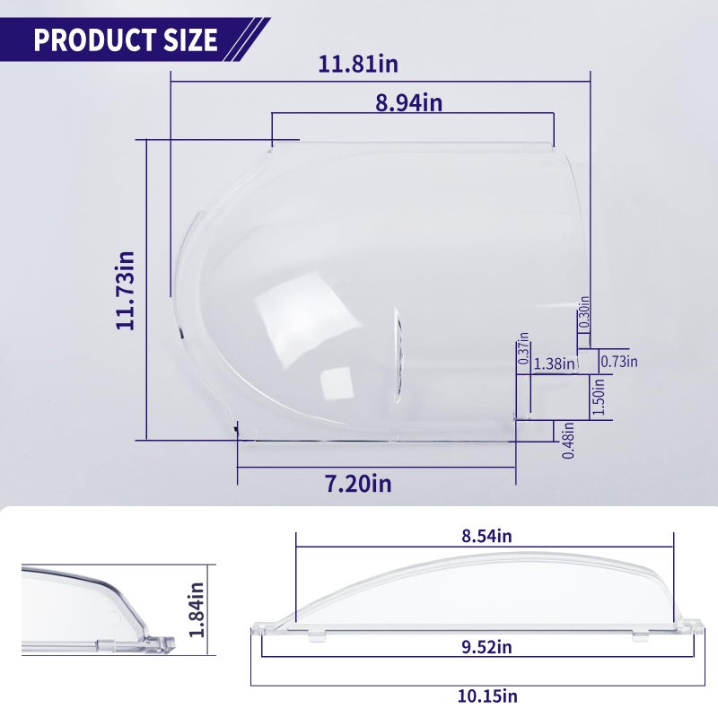 Vsttar Clear Plexiglass 4812-01 Screen Door Bubble Style Slider & 4810-00 Stopper Complete Replacement Kit, Compatible with Dexter Right Hand Screen Door Bubble Style, Clear, Works with 4814-00 Holder - Image 3