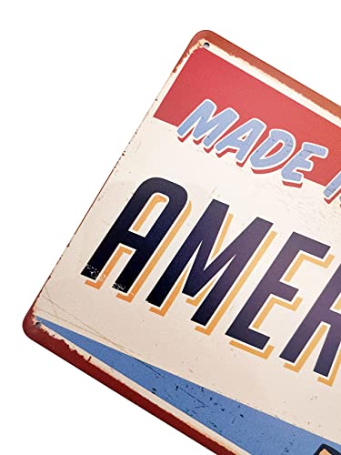 ERLOOD Made in America Retro Metal Vintage Tin Sign 12 x 8 - Image 2