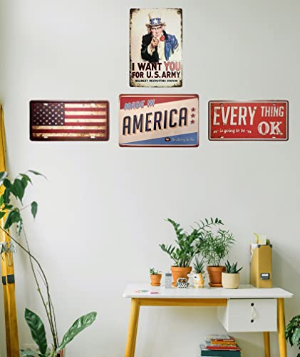 ERLOOD Made in America Retro Metal Vintage Tin Sign 12 x 8 - Image 4