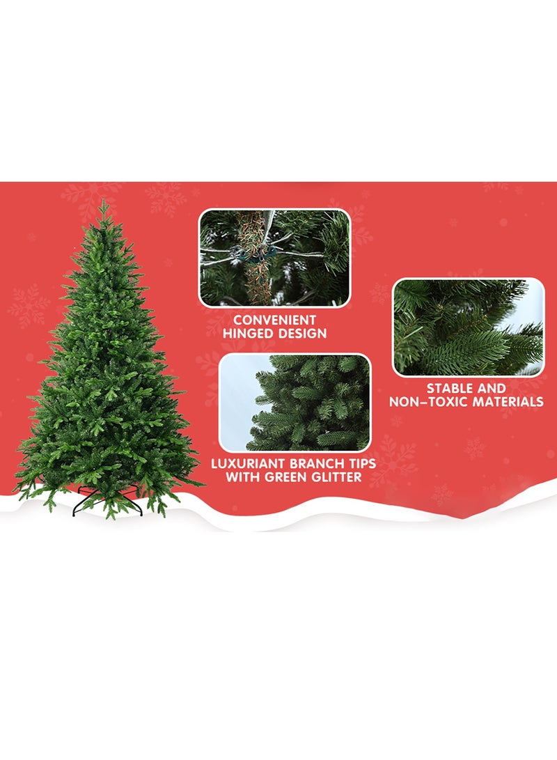 VUCATIN شجرة اصطناعية للعطلات، شجرة اصطناعية متجمعة، شجرة التنوب بأكملها مع طرفًا من فروع PVC وحامل معدني، مناسبة لتزيين المنزل والمكتب والعام الجديد عيد الميلاد (ب) - Image 4