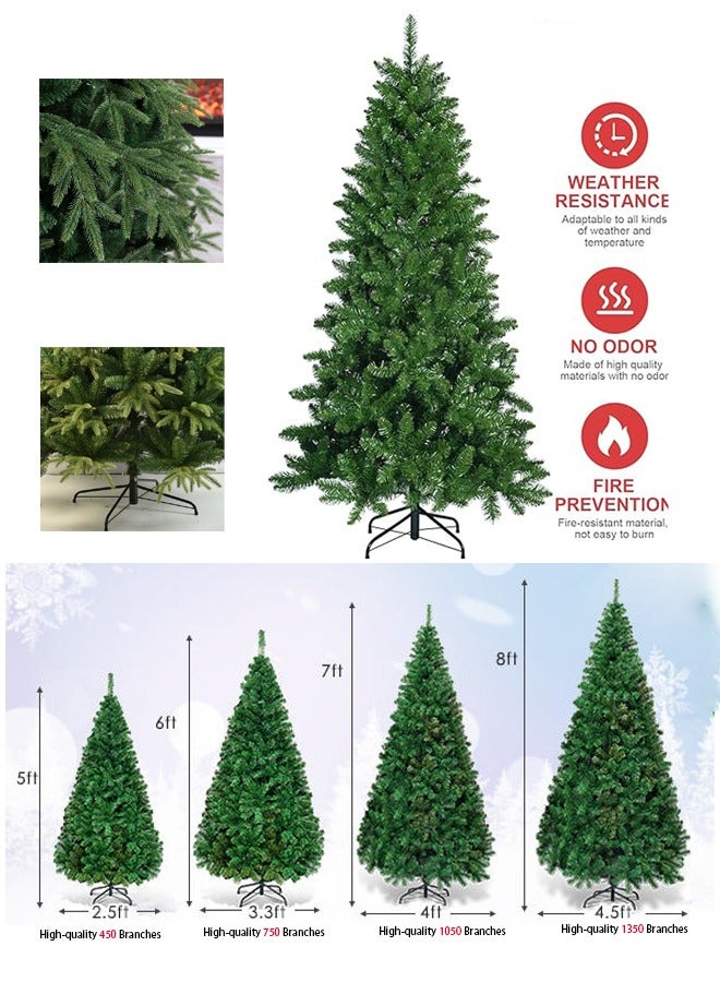 VUCATIN شجرة اصطناعية للعطلات، شجرة اصطناعية متجمعة، شجرة التنوب بأكملها مع طرفًا من فروع PVC وحامل معدني، مناسبة لتزيين المنزل والمكتب والعام الجديد عيد الميلاد (ب) - Image 2