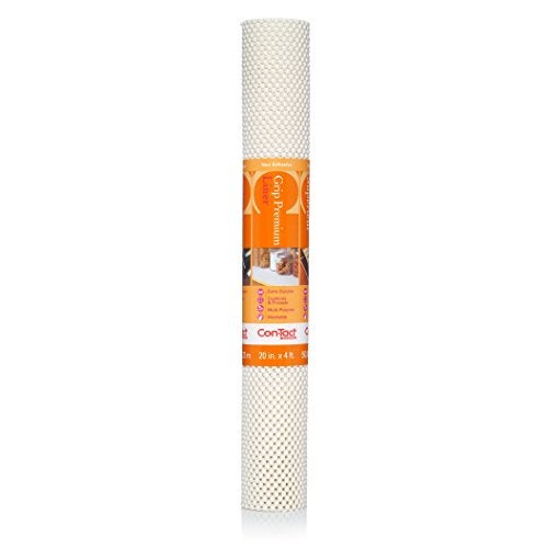 Con-Tact Brand Grip Premium Shelf Liner, Thick and Non-Adhesive Drawer Liner, Multi-Purpose and Easy to Use, 20" x 4', Bright White, Pack of 1 - Image 1