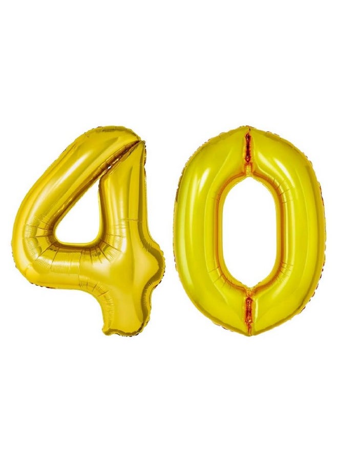 Balloonistics Balloonistics Solid 40 Number Foil Balloon 17" inch Balloon (Gold, Pack of 2)  - Image 1