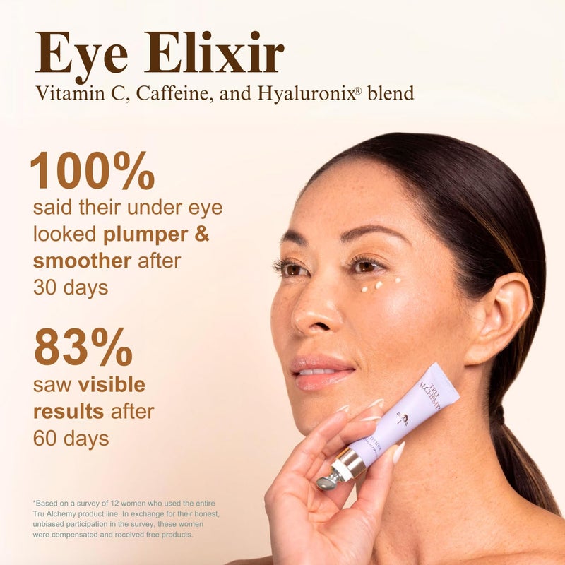 Tru Alchemy Eye Elixir Cooling Eye Treatment Cream - Dark Circle Eye Cream for Puffiness and Bags Under Eyes - Caffeine, Hyaluronic Acid, Vitamin C - Image 2