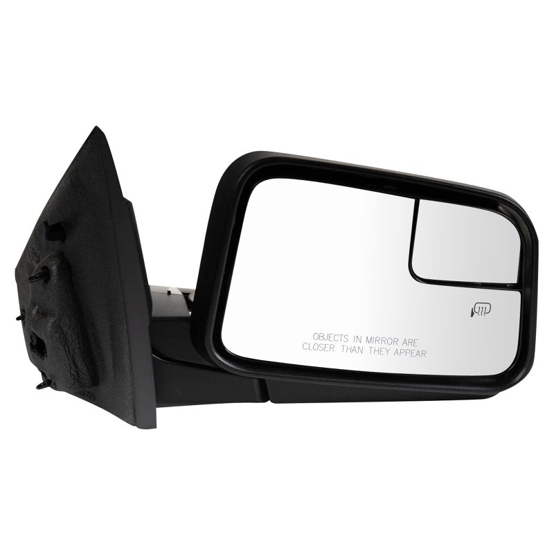 TRQ Passenger Side Power Heated Mirror with Spotter Glass Smooth Black Paint to Match Compatible with 2011 Lincoln MKX FO1321469