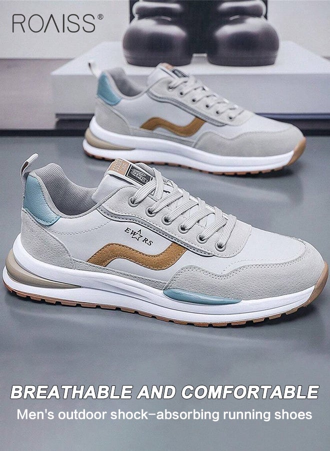 roaiss Men Stylish Low Top Sneakers, Lightweight Breathable Shoes for Men, Lace up Non Slip Sports Shoes, Shock Absorbing Athletic Shoes with Soft Lining, Suitable for Daily Wear and Outdoor Activities - Image 5