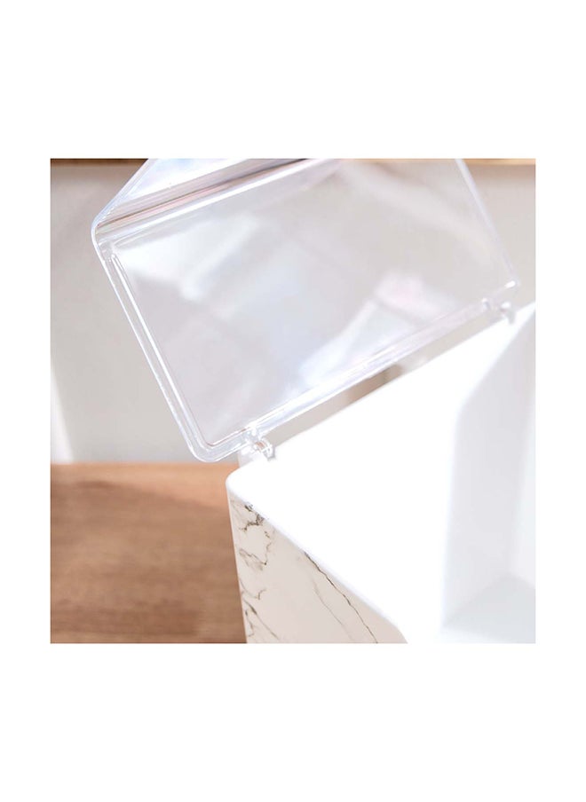 Home Box Marble Medium Cosmetic Storage Organizer with Cover 23.9 x 23.5 x 14.4 cm  - Image 4