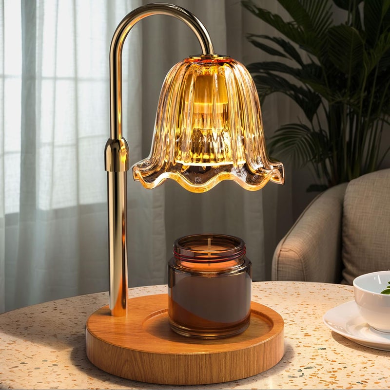 WarmEmbrace Candle Warmer Lamp with Timer Dimmable Light & Adjustable Height, Birthday Gifts for Women Mom Girl,House Warming Gift New Home Decor,Wax Melting Warmer for Jar Candles with 2 Bulbs/Gold - Image 1
