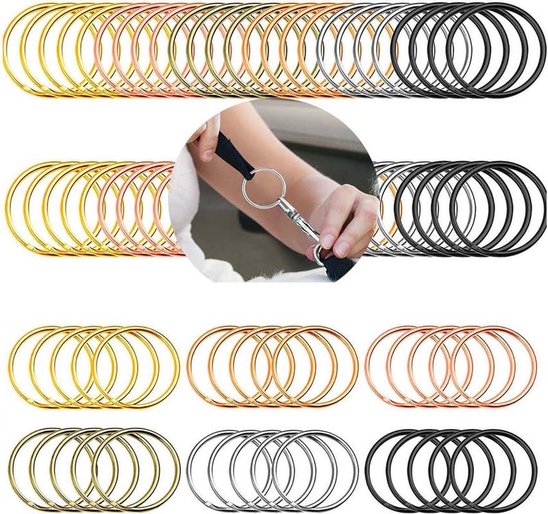 DIY Crafts DIY Crafts 7X Keyrings, Silver, Iron Lobster Claw Clasps Swivel LanyardsTrigger Snap Hooks Strap, D Rings Slide Buckle for Keychain, Bags and Jewelry (7X Keyrings, Silver) - Image 1