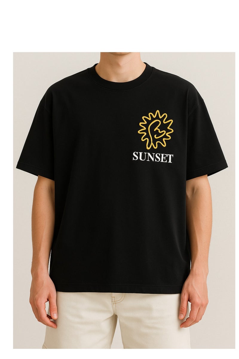 Tree Men's T-Shirt Printed Over Size - Black - Image 2