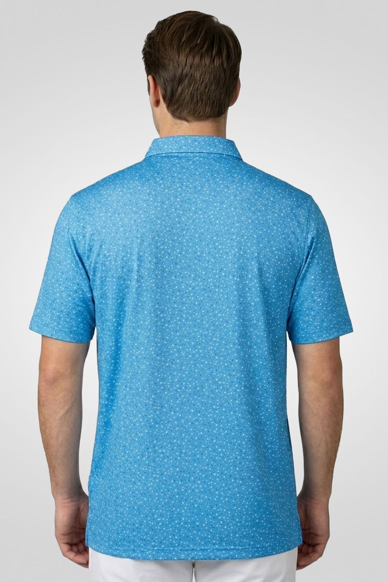 Greg Norman Men Sportswear Fit Short Sleeve Golf Polo Shirt, Blue - Image 4