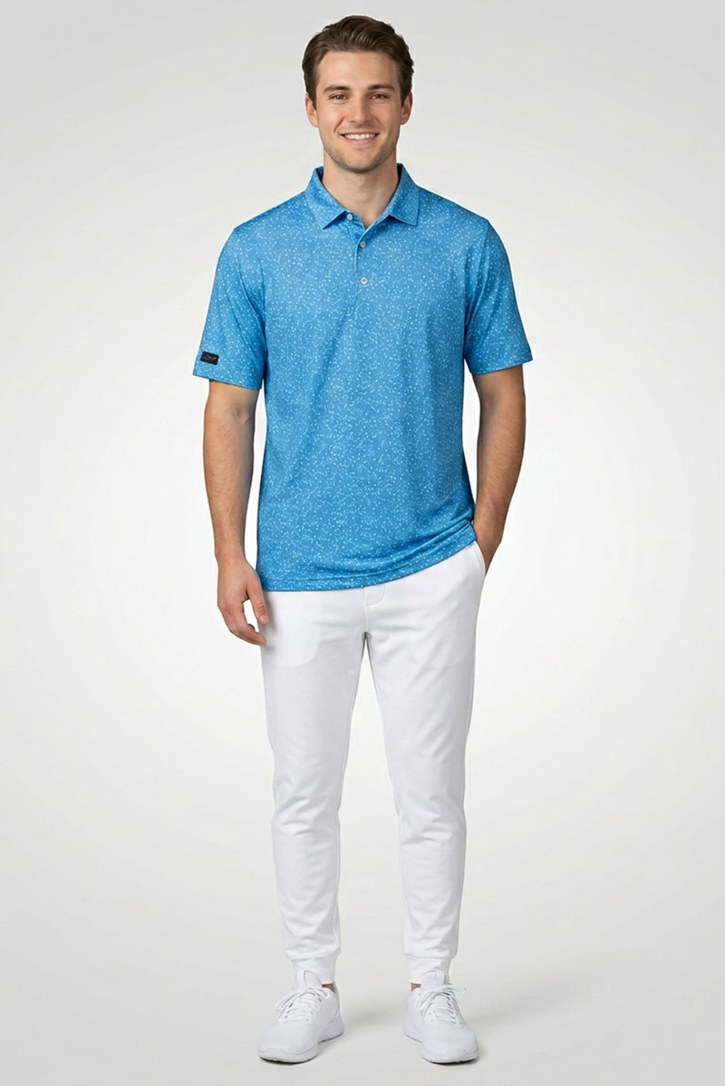 Greg Norman Men Sportswear Fit Short Sleeve Golf Polo Shirt, Blue - Image 2