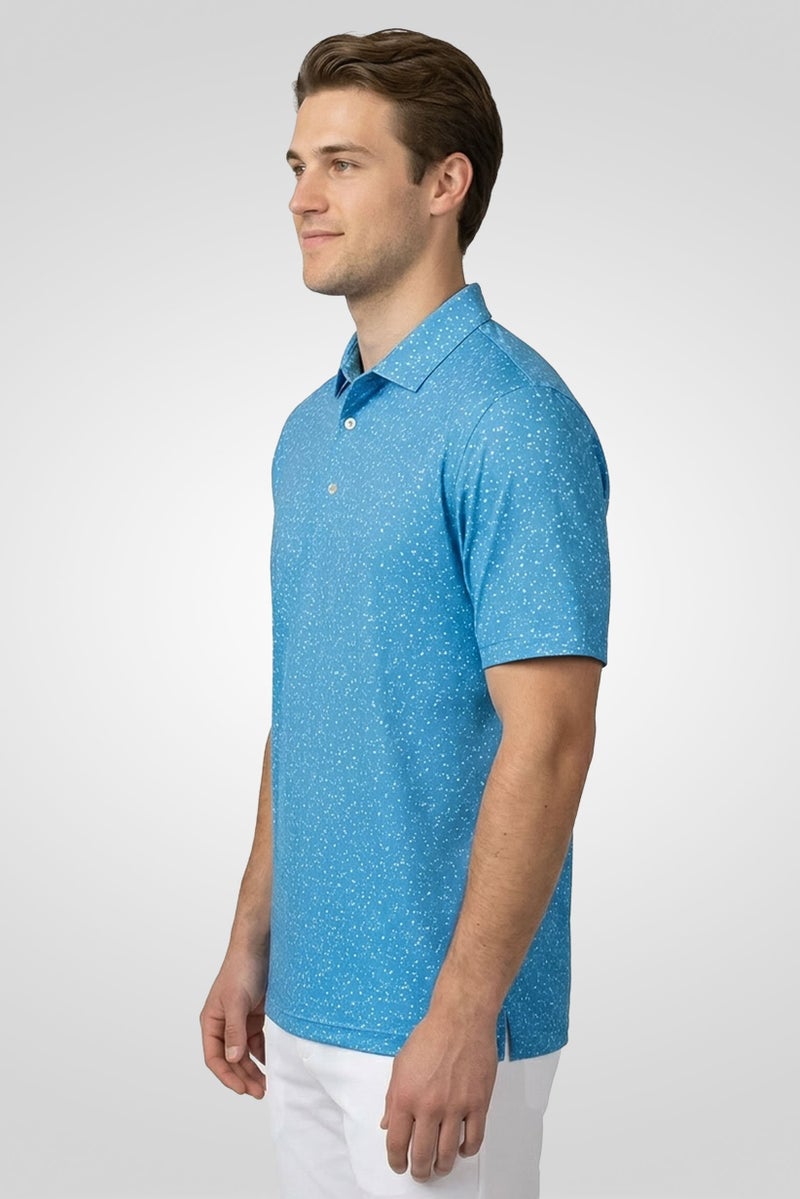 Greg Norman Men Sportswear Fit Short Sleeve Golf Polo Shirt, Blue - Image 3