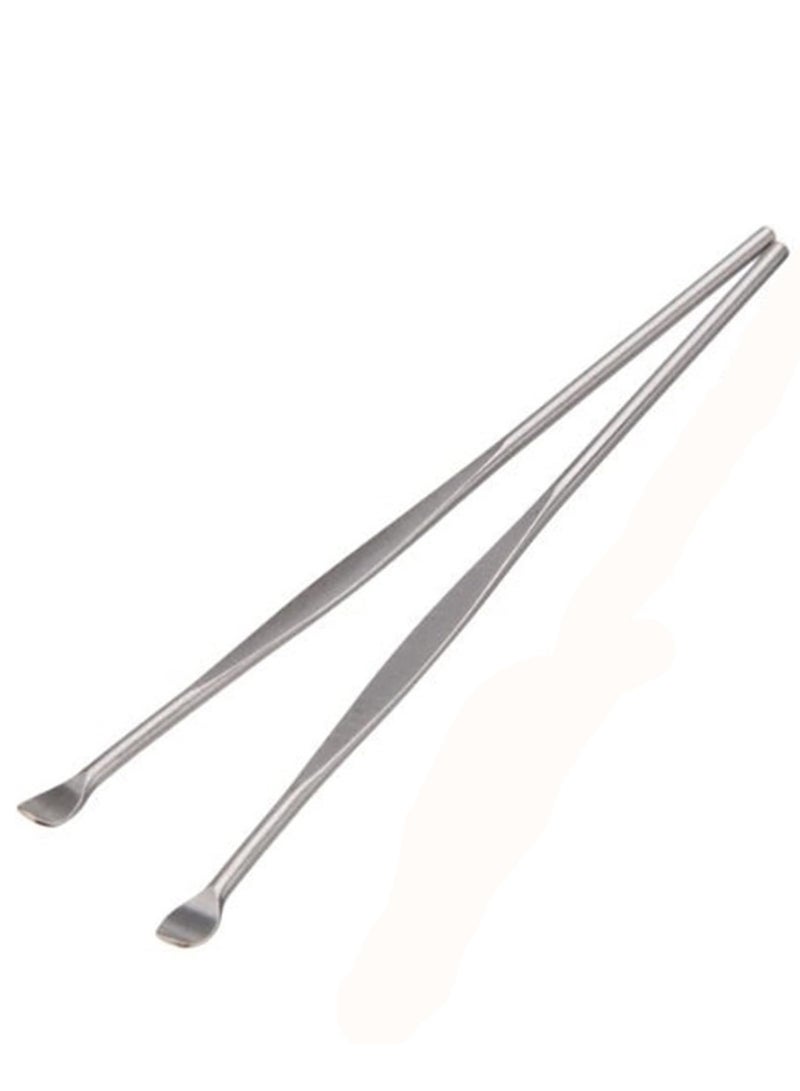 2 قطع من أدوات تنظيف الأذن المصنوعة من الفولاذ المقاوم للصدأ، وملعقة معدنية لإزالة شمع الأذن، وأداة تنظيف الأذن، ومجموعة إزالة شمع الأذن - Image 1