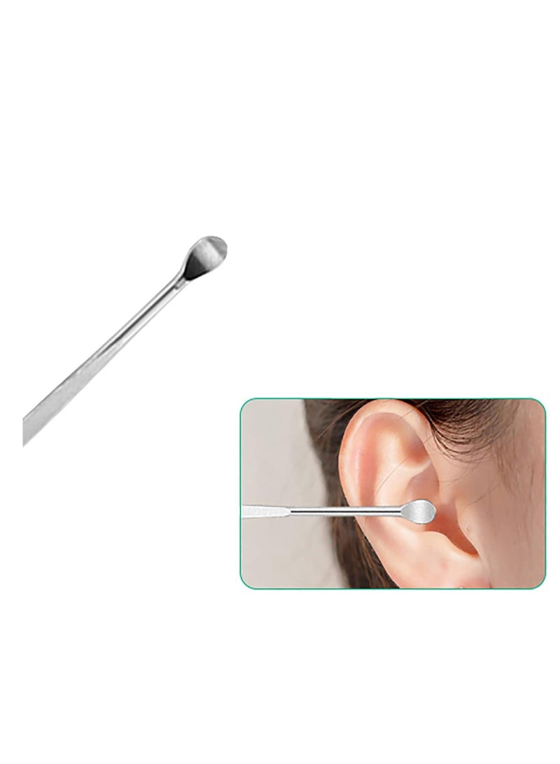 2 قطع من أدوات تنظيف الأذن المصنوعة من الفولاذ المقاوم للصدأ، وملعقة معدنية لإزالة شمع الأذن، وأداة تنظيف الأذن، ومجموعة إزالة شمع الأذن - Image 4