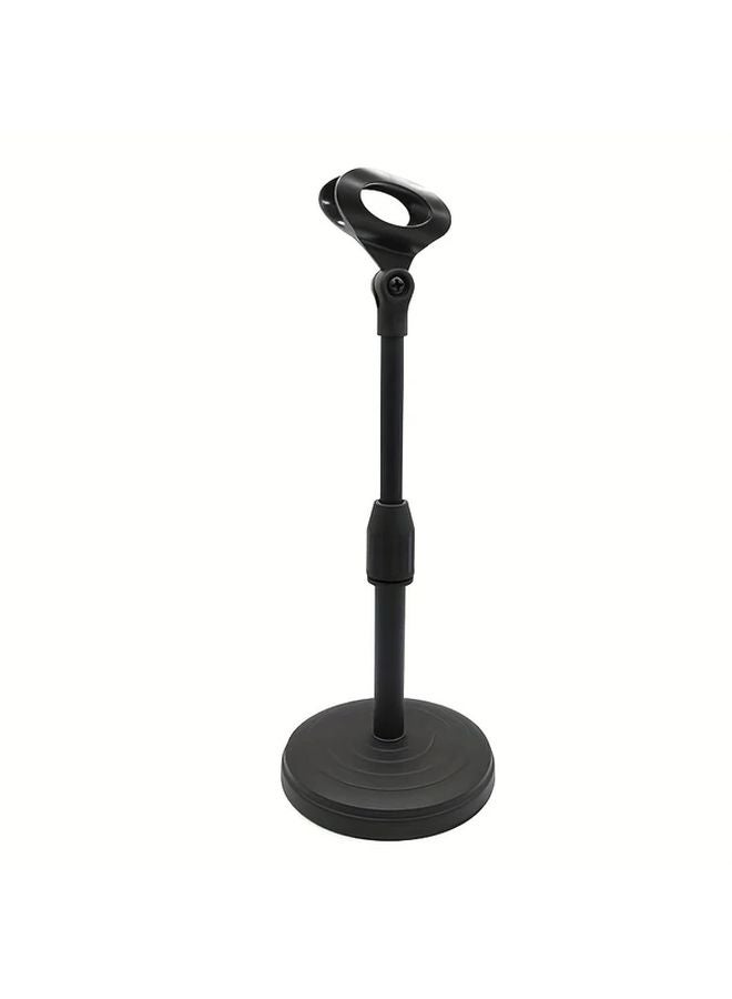 Adjustable Desktop Microphone Stand Black ABS Material Sturdy Base Rotatable Arm For Live Streaming Podcasts - Image 5