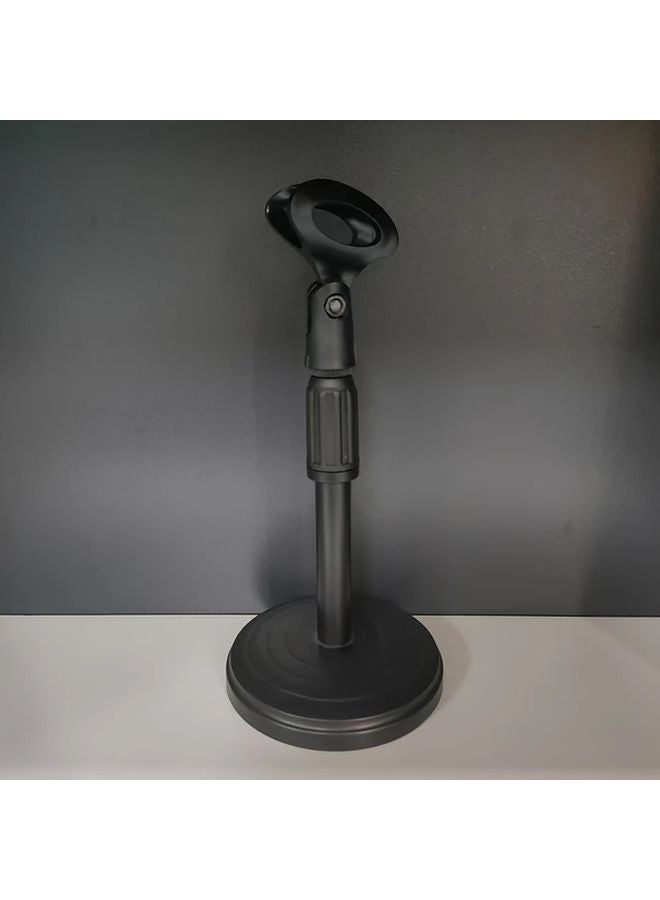 Adjustable Desktop Microphone Stand Black ABS Material Sturdy Base Rotatable Arm For Live Streaming Podcasts - Image 3