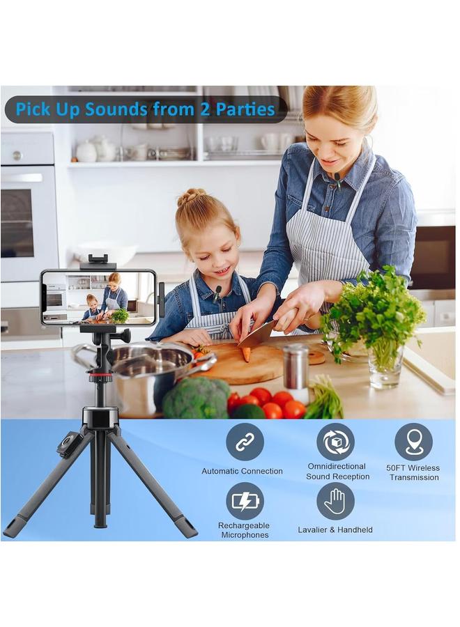 Professional Wireless Lavalier Lapel Microphone for iPhone, iPad - Cordless Omnidirectional Condenser Recording Mic Interview Video Podcast Vlog YouTube, Bluetooth, Black - Image 2