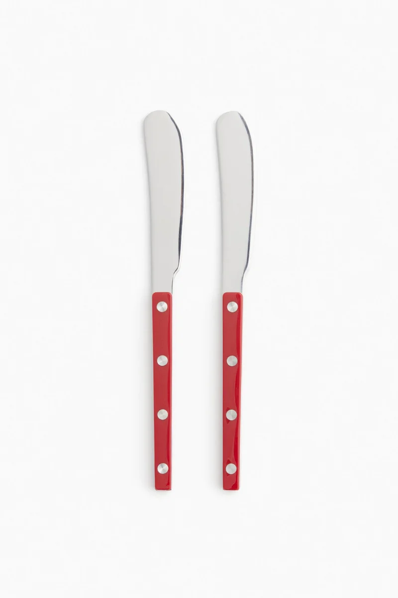 اتش اند ام سكين تقطيع الزبدة من الستانليس ستيل - عبوة من قطعتين