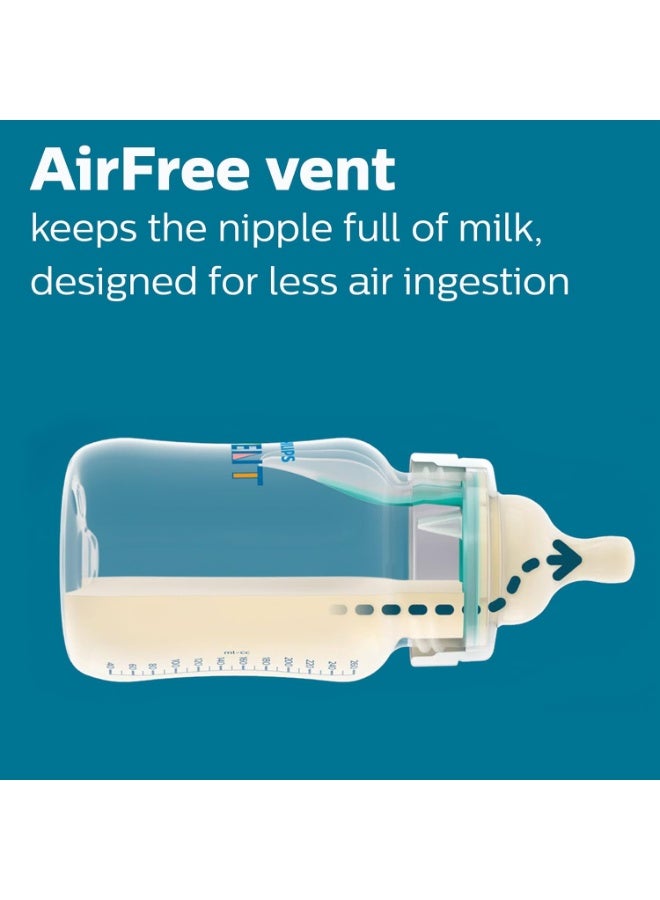 Philips Philips AVENT Anti-Colic Baby Bottle with AirFree Vent Newborn Gift Set with Snuggle, Clear, SCD306/10 - Image 4
