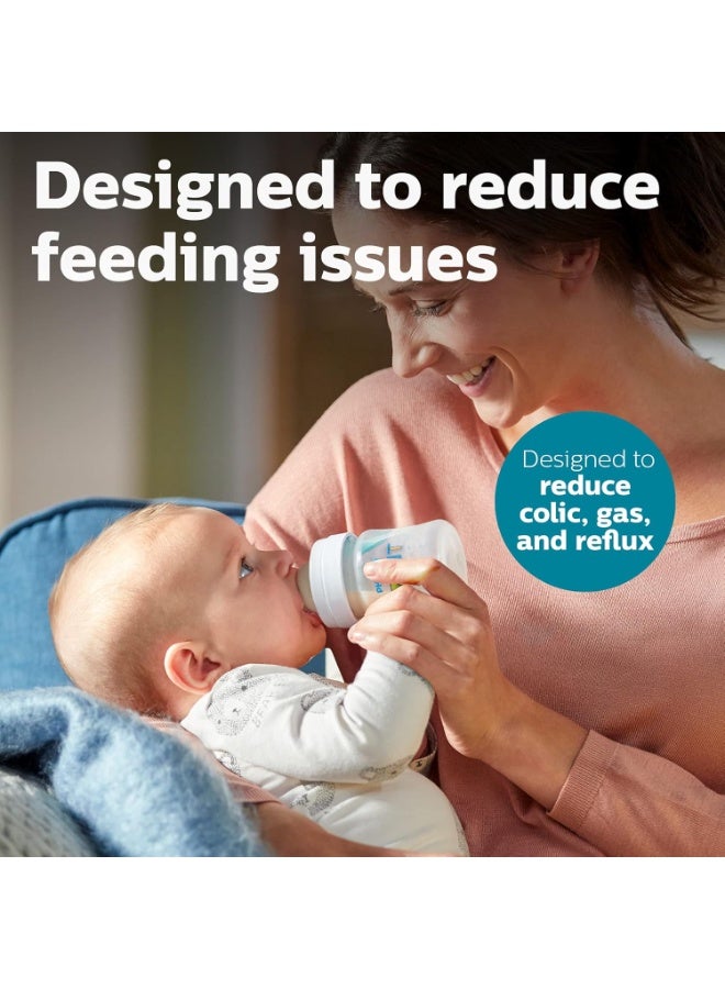 Philips Philips AVENT Anti-Colic Baby Bottle with AirFree Vent Newborn Gift Set with Snuggle, Clear, SCD306/10 - Image 3