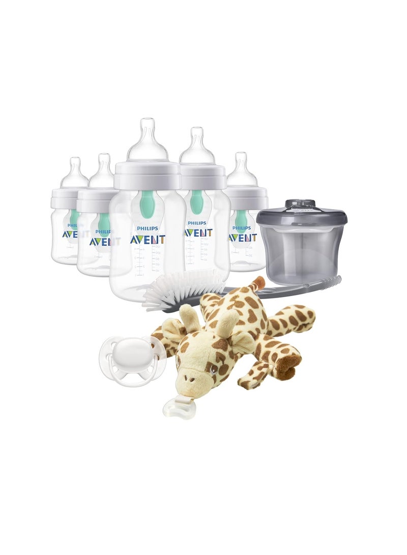 Philips Philips AVENT Anti-Colic Baby Bottle with AirFree Vent Newborn Gift Set with Snuggle, Clear, SCD306/10 - Image 1