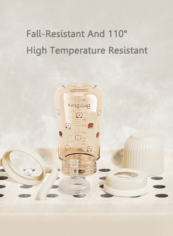 Baby Straw Cup Straw Training Cup Cute Cartoon Baby Learning Straw Cup Transparent Toddler Drinking Cup Children's Summer Water Bottle With Handle (300ML) - Image 5